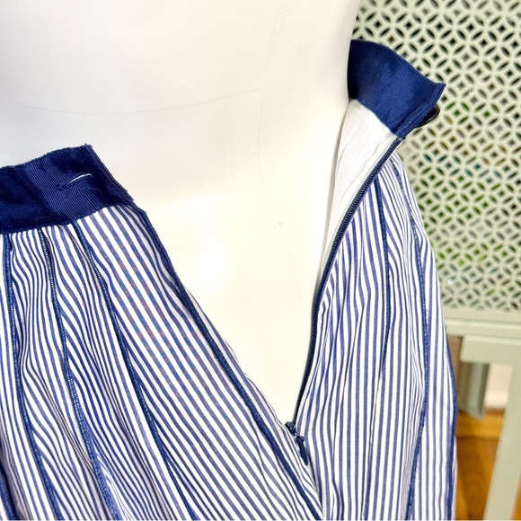 NWT Vineyard Vines Poplin Stripe Pleated Skirt in Spinnaker - Picture 5 of 10